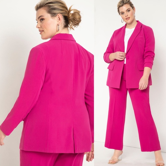 Eloquii Jackets & Blazers - NWT Eloquii One-Button Blazer Jacket Menswear-Inspired Retro Fuschia Plus 16 XL
